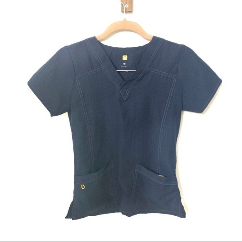 WONDERWINK navy scrub top xsmall
